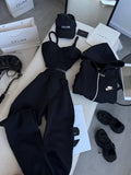 NK02 3'LÜ SET SİYAH OVERSIZE TAKIM