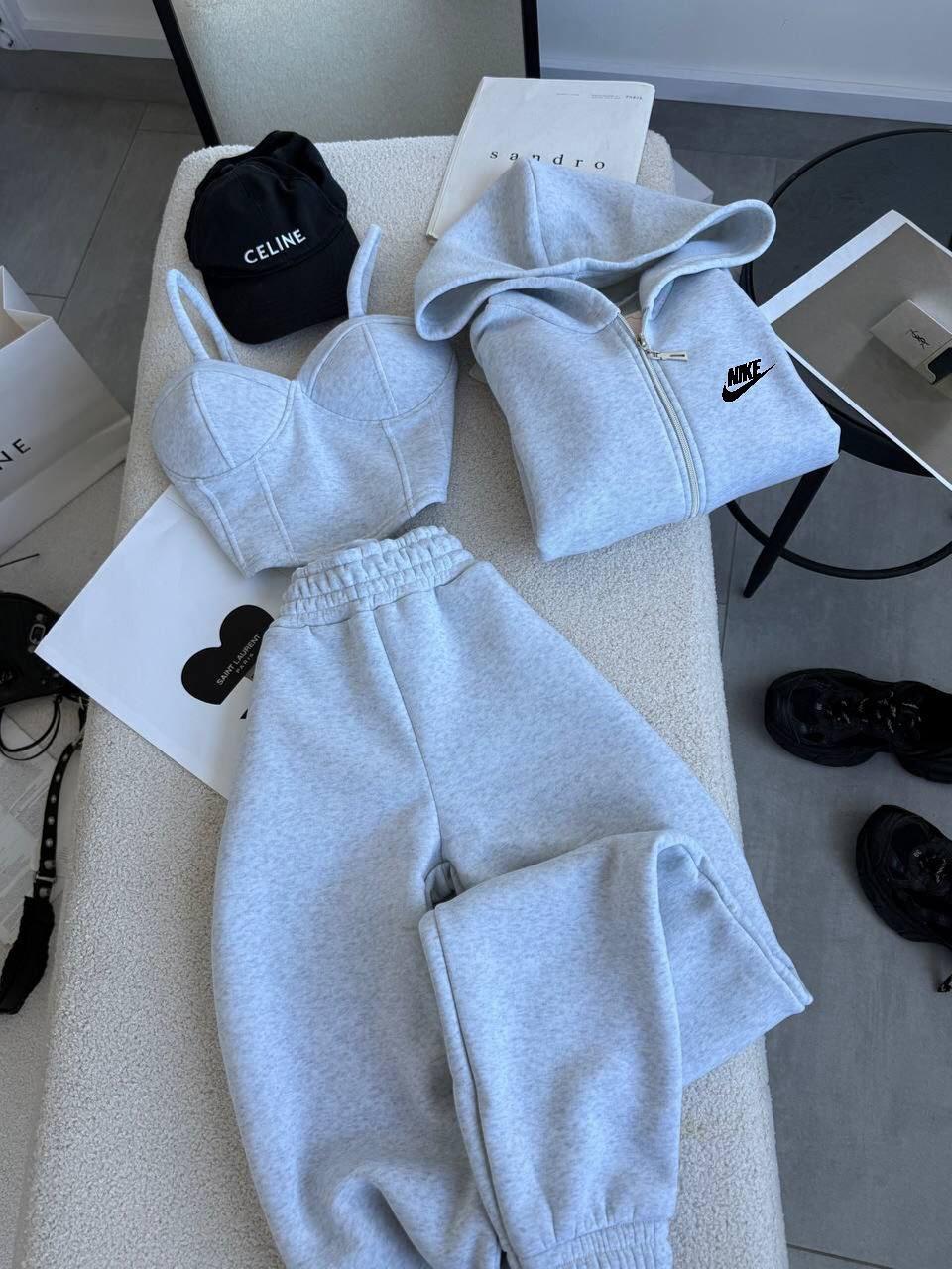 NK02 3'LÜ SET GRİ OVERSIZE TAKIM