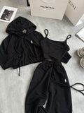 POLO 3'LÜ SET SİYAH OVERSİZE TAKIM