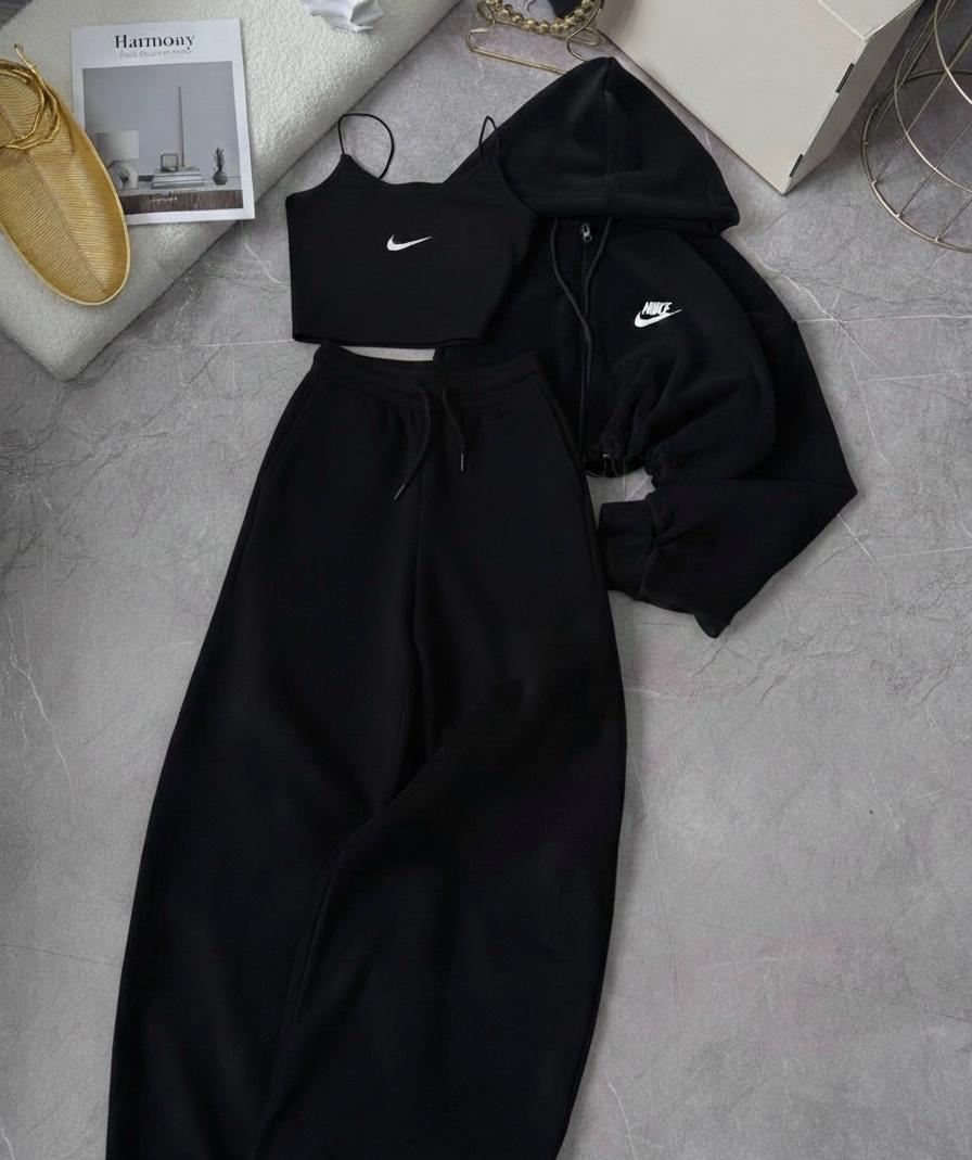 NK01 3'LÜ SET SİYAH OVERSİZE TAKIM