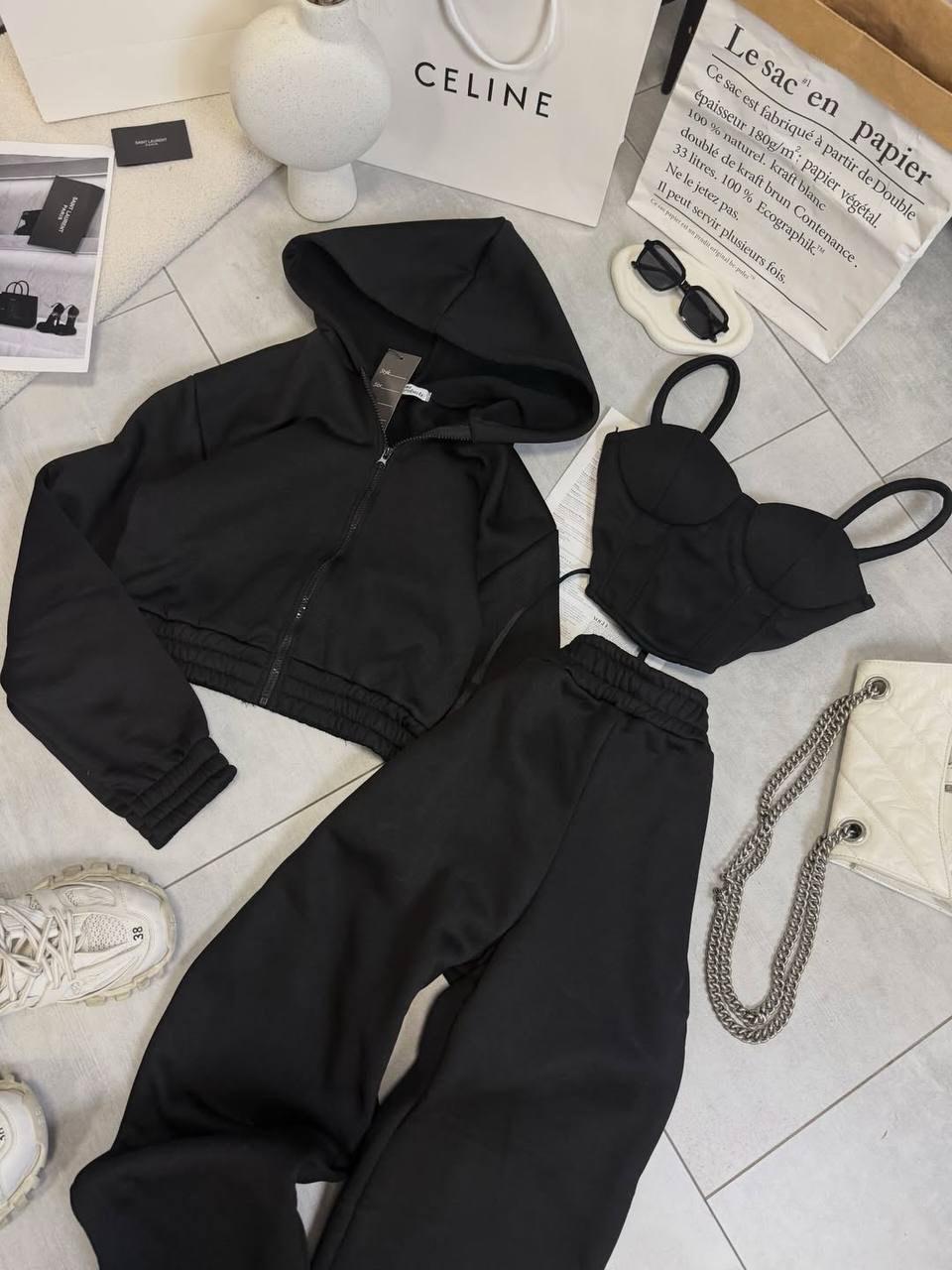 3'LÜ SET SİYAH OVERSIZE TAKIM