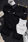 PMA01 3'LÜ SET SİYAH OVERSIZE TAKIM
